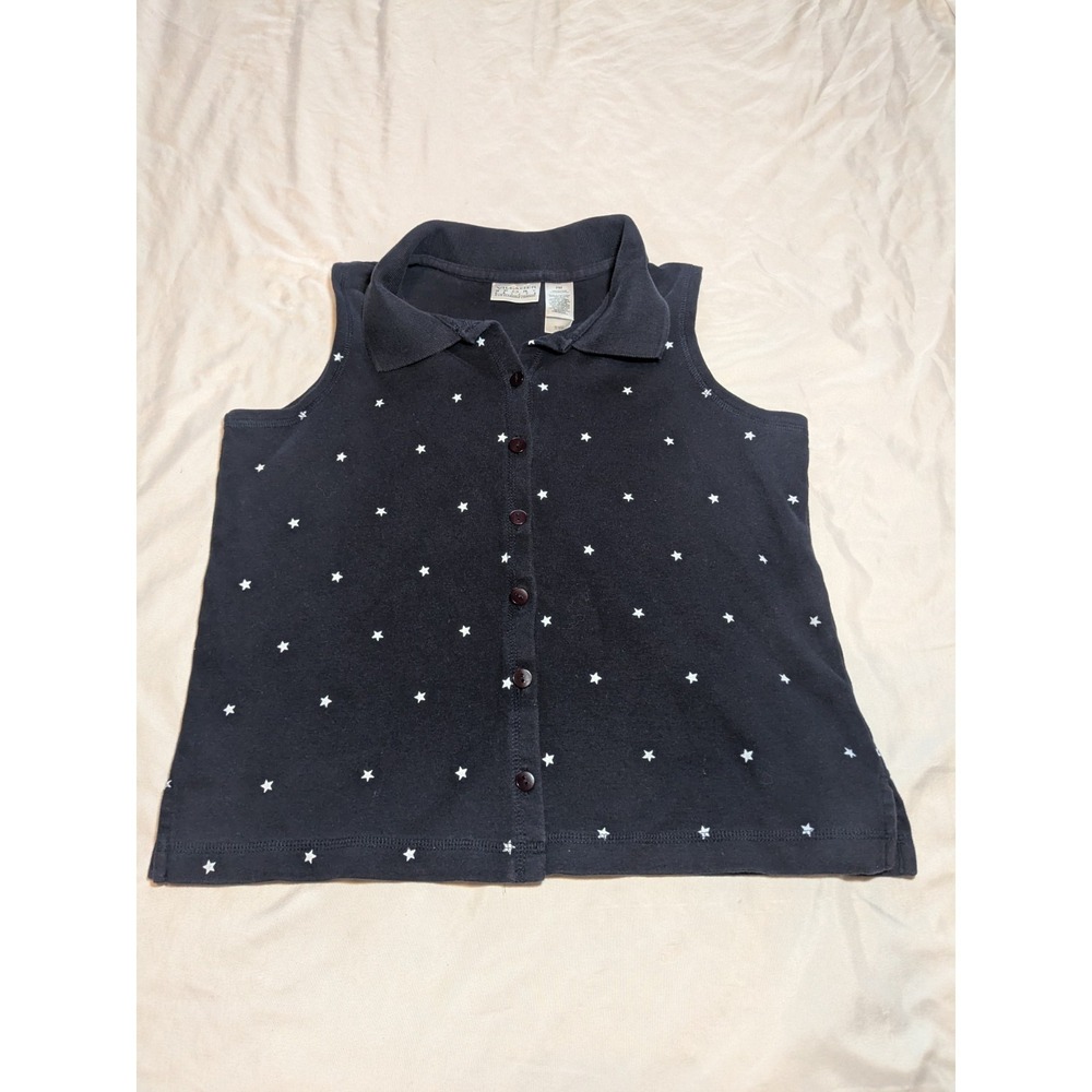Vintage Villager Sport Petite Women's Sleeveless Button Down Shirt Size PM